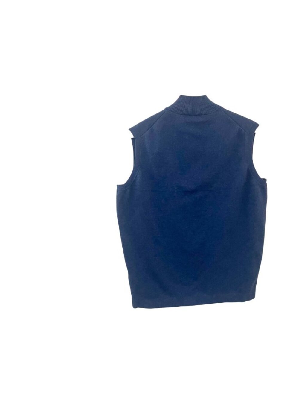 Peter Millar Mens Sweater Vest Blue 1/4 Zip Sleeveless Tight Knit Rayon Blend Si - Picture 7 of 8